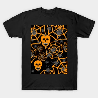 Halloween Orange Skull T-Shirt